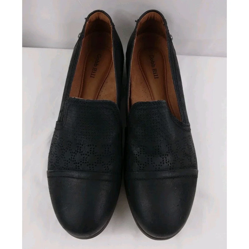 Rockport Cobb Hill Crosbie Slip On Loafer Black Leather Comfort Womens 7.5 - Picture 4 of 15